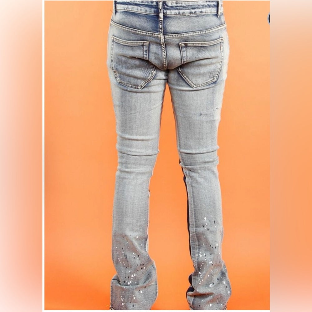 Sz Various pattern denim stacks jean