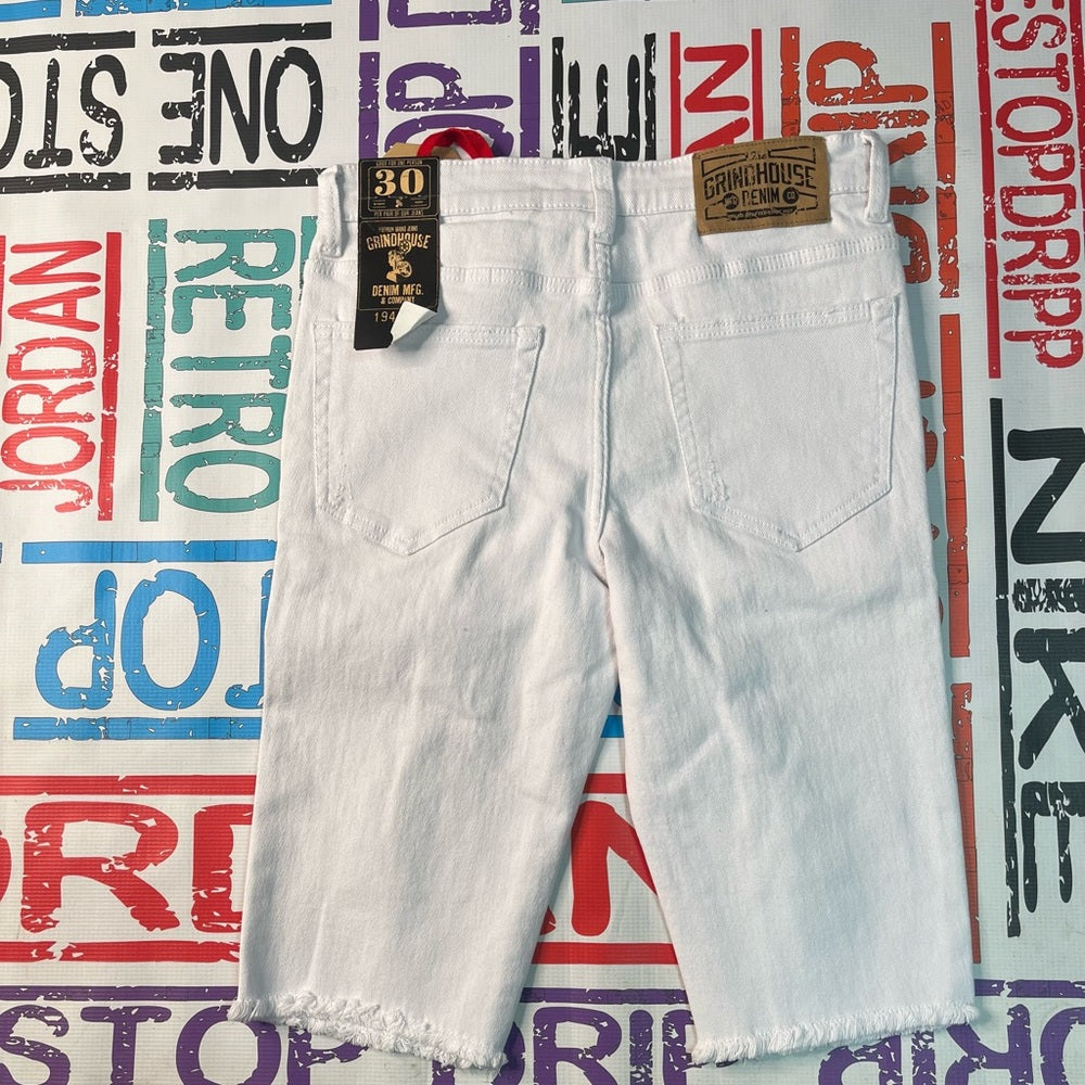 Sz Various white graphic denim shorts