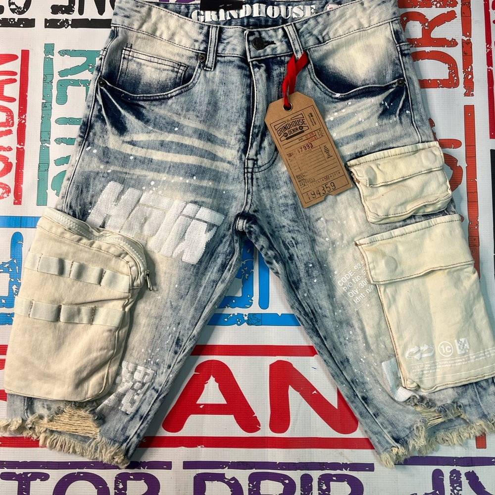 Sz Various denim jean shorts light blue