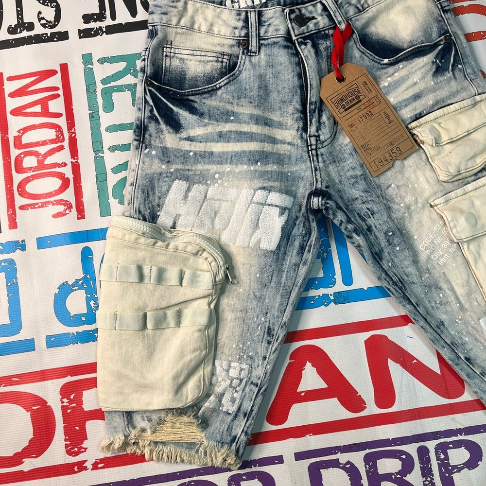 Sz Various denim jean shorts light blue