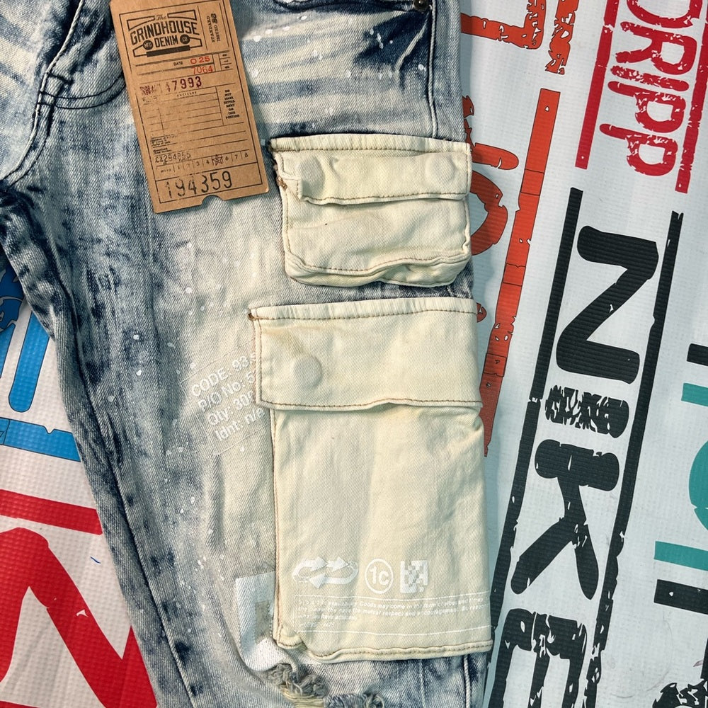 Sz Various denim jean shorts light blue