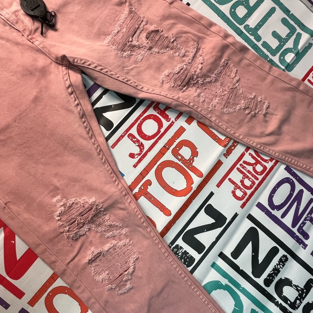 Sz various pink ripped jeans