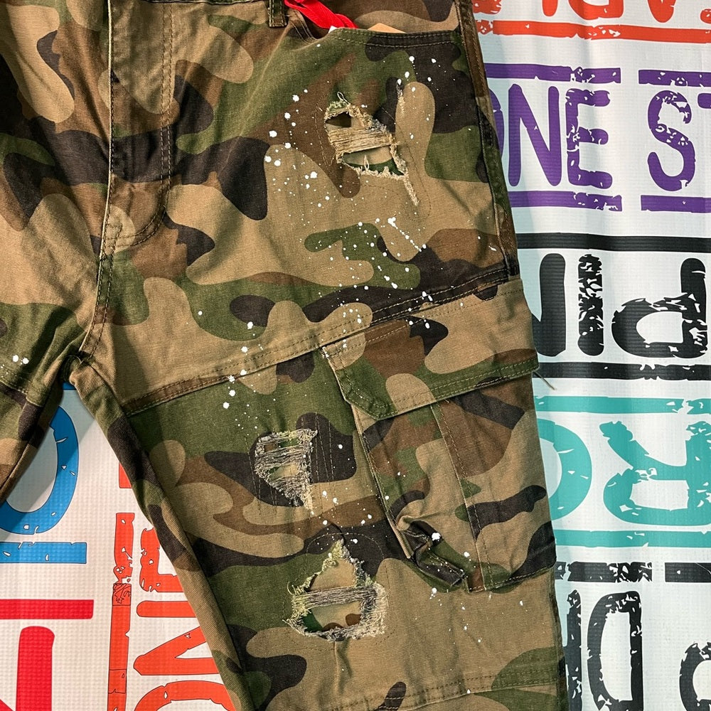 Sz various cargo camo splash shorts