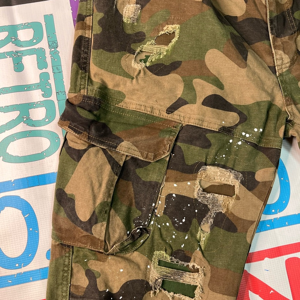 Sz various cargo camo splash shorts