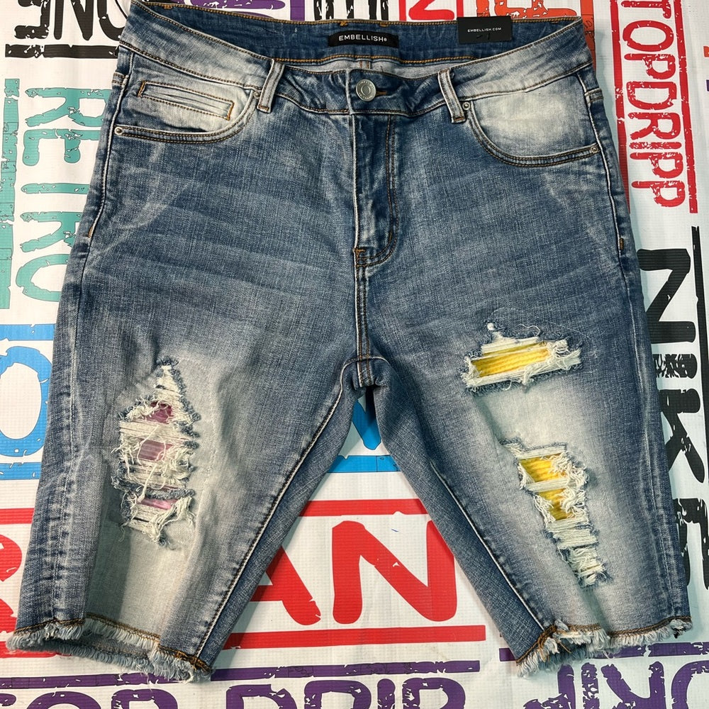 Sz 34 ripped Jean shorts muti colors