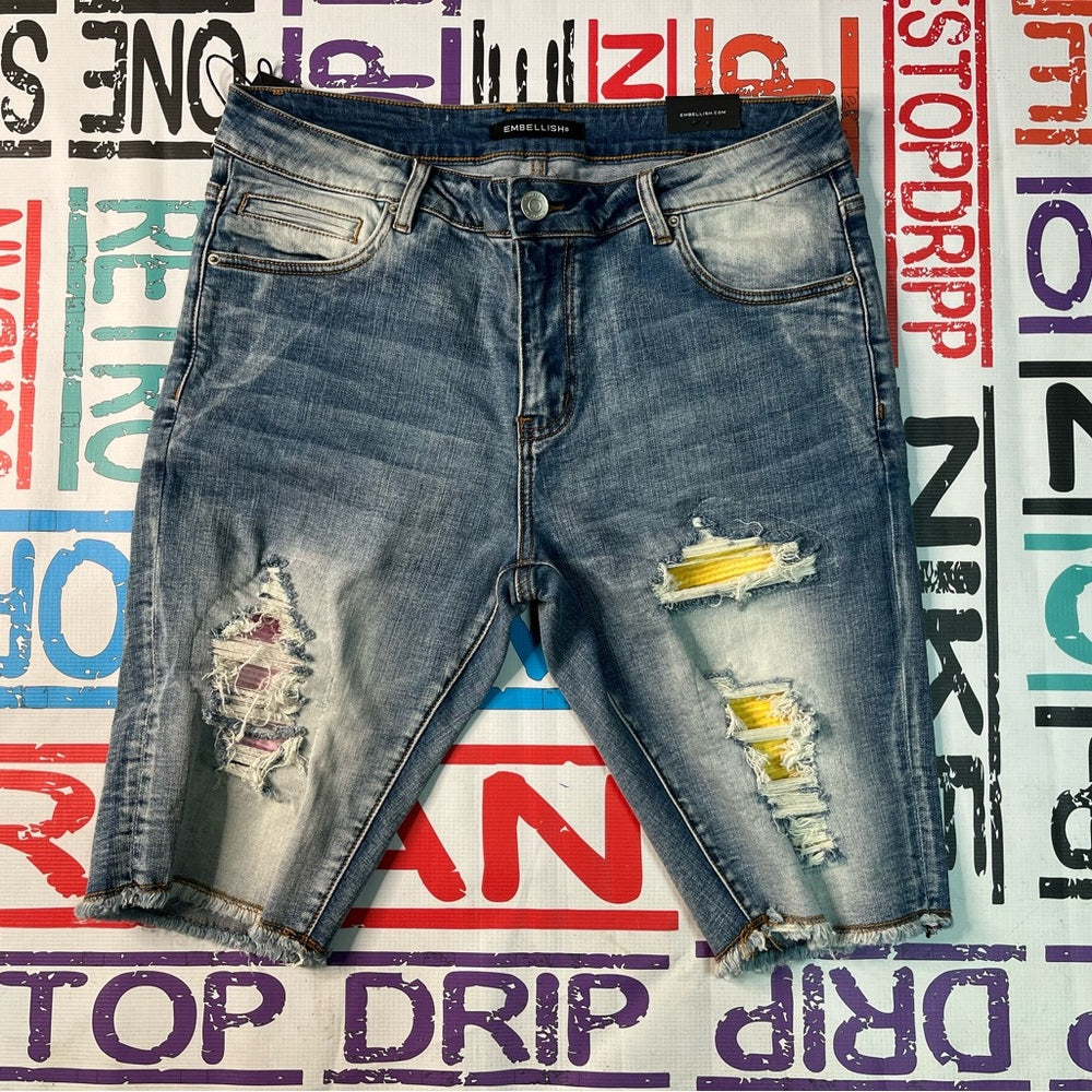 Sz 34 ripped Jean shorts muti colors