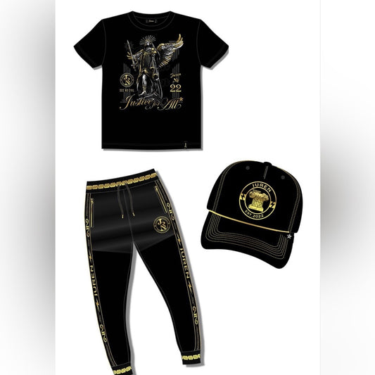 Juren 2 piece sz various black & Gold