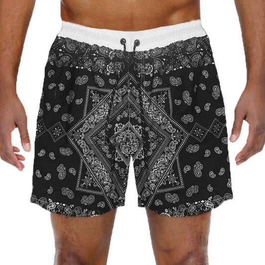 Black bandanna swim shorts Sz Various