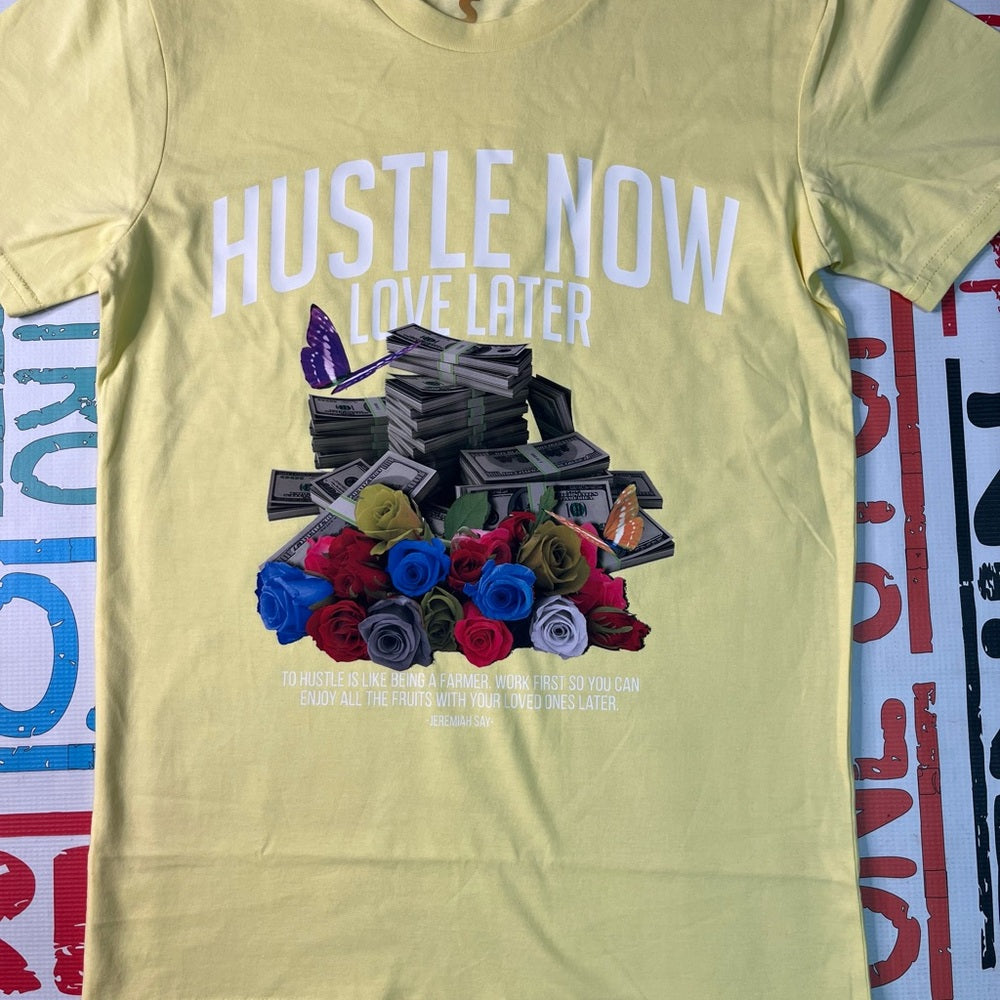 Hustle Now graphic tee Sz Various
