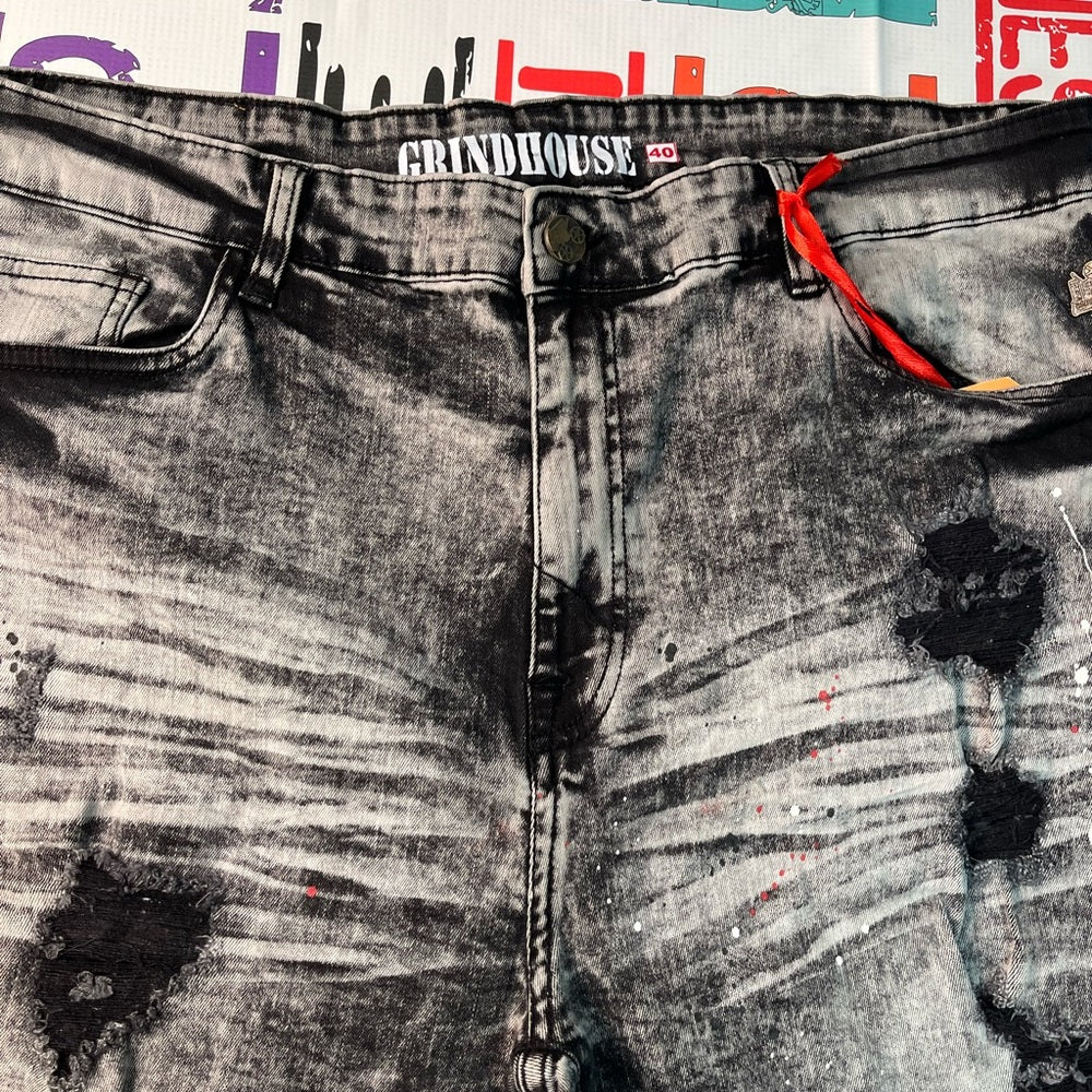 Sz Various gray ripped Jean shorts