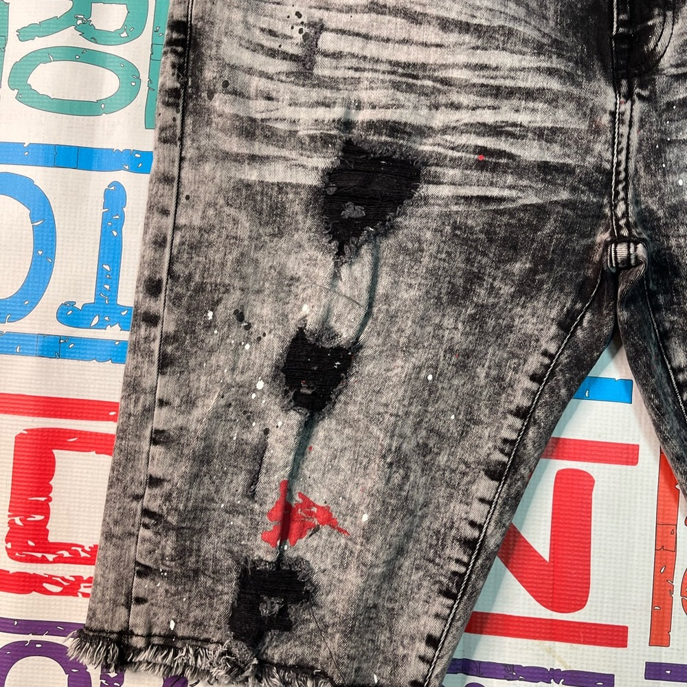 Sz Various gray ripped Jean shorts