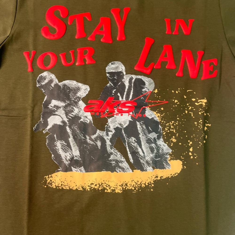 Stay in your lane graphic tee sz various