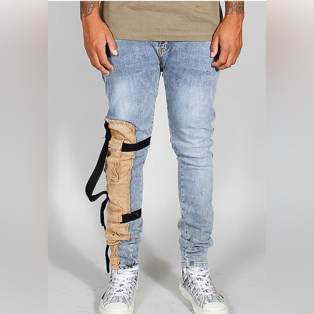 506 Hybrid Denim Cargo Pocket Light Wash Sz Various