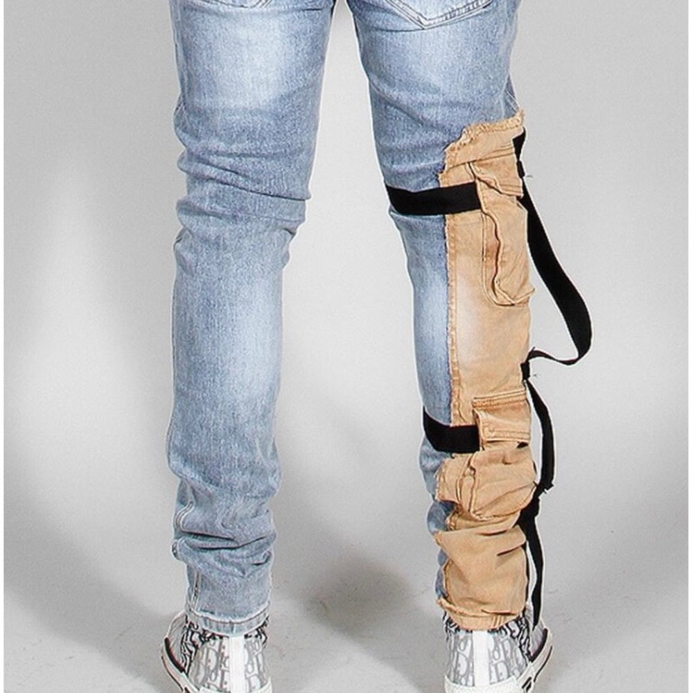 506 Hybrid Denim Cargo Pocket Light Wash Sz Various