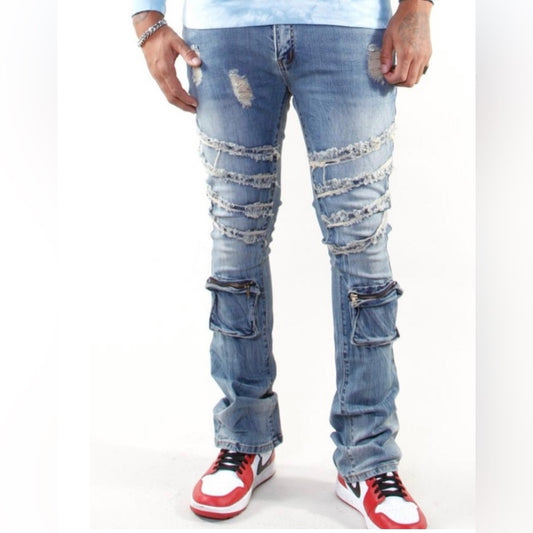 Sz various 506 stacks Stud Pocket Jeans Mid Wash