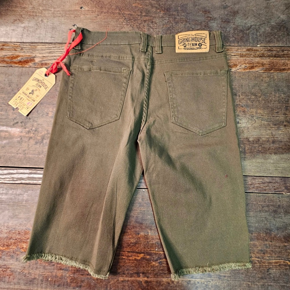 Sz 30 olive green denim jean shorts