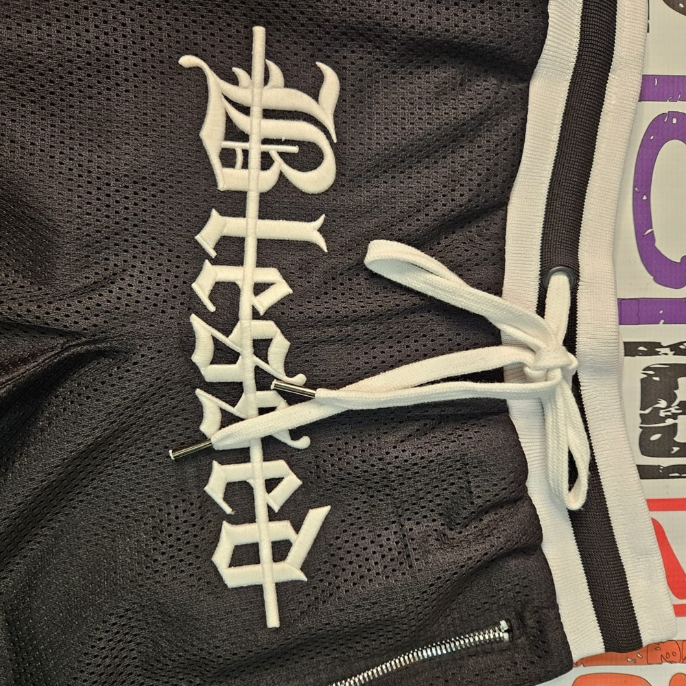 Blessed graphic athletic shorts black Sz various