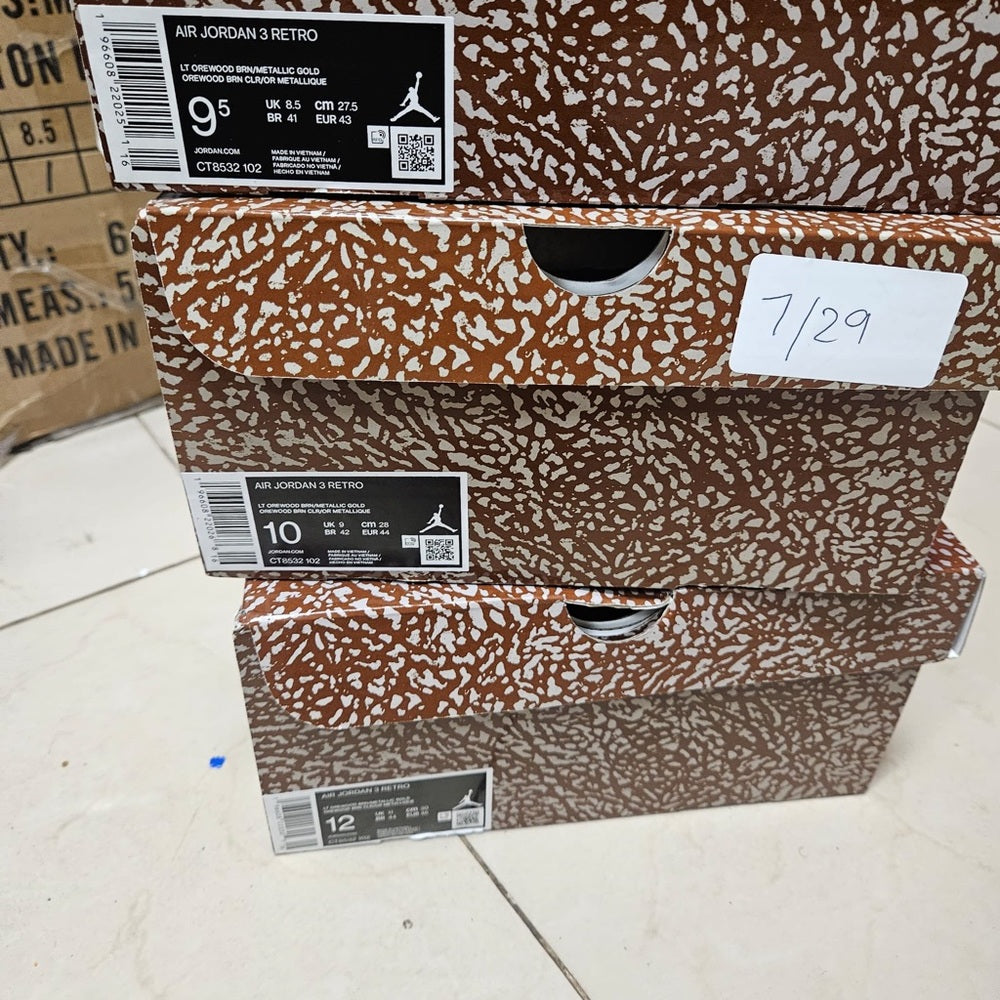 Sz Various Jordan retro 3s Nwb