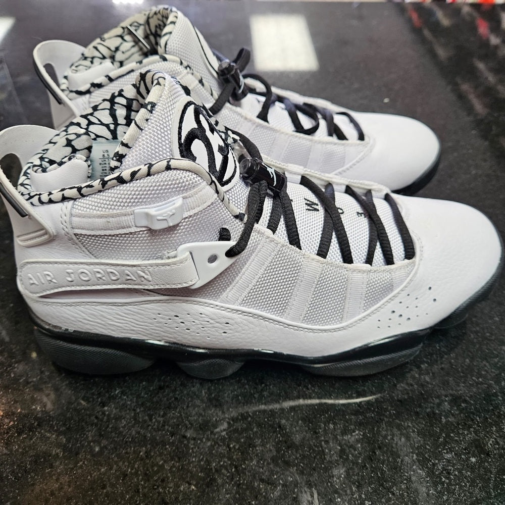 Sz 8.5 Jordan 6 rings white & black