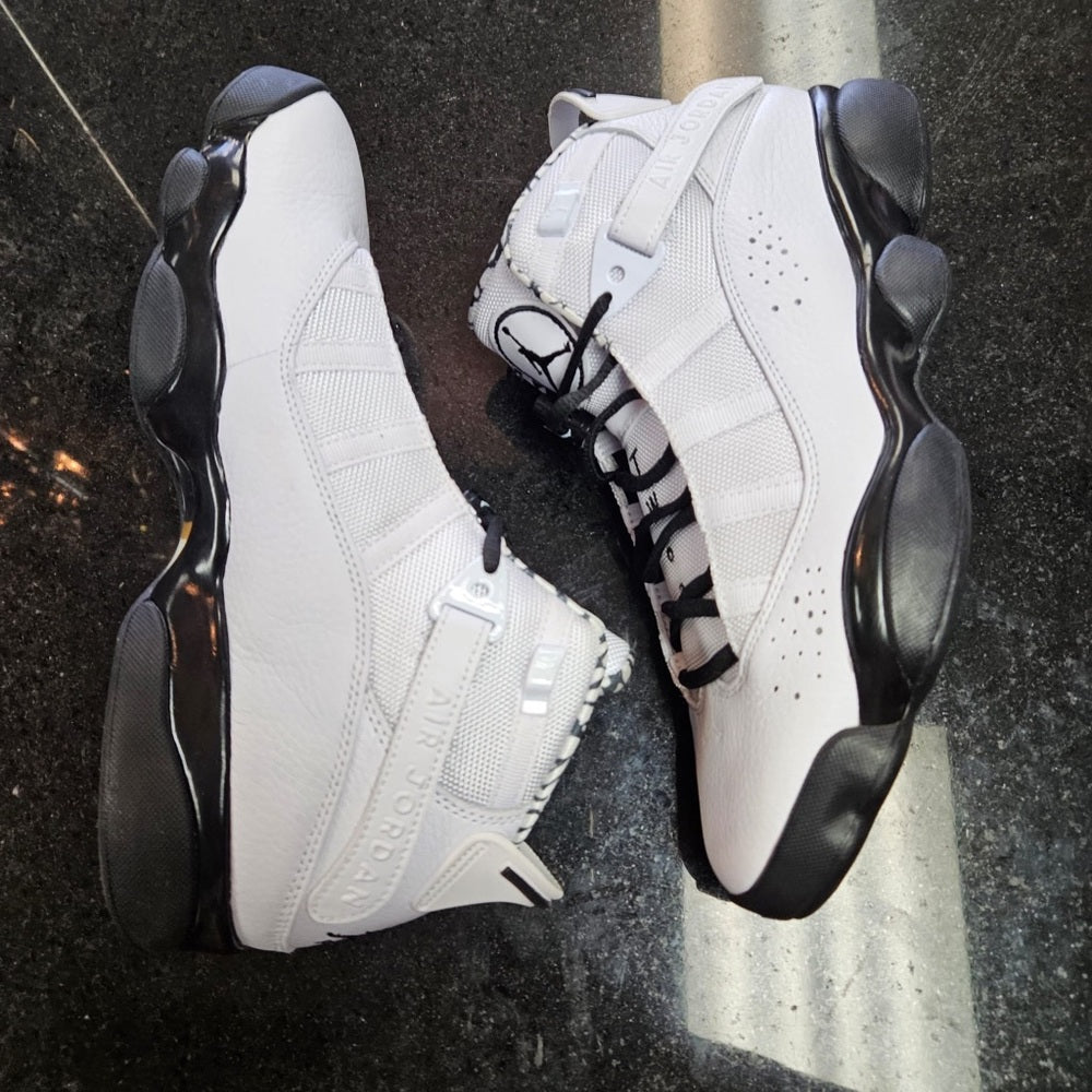 Sz 8.5 Jordan 6 rings white & black