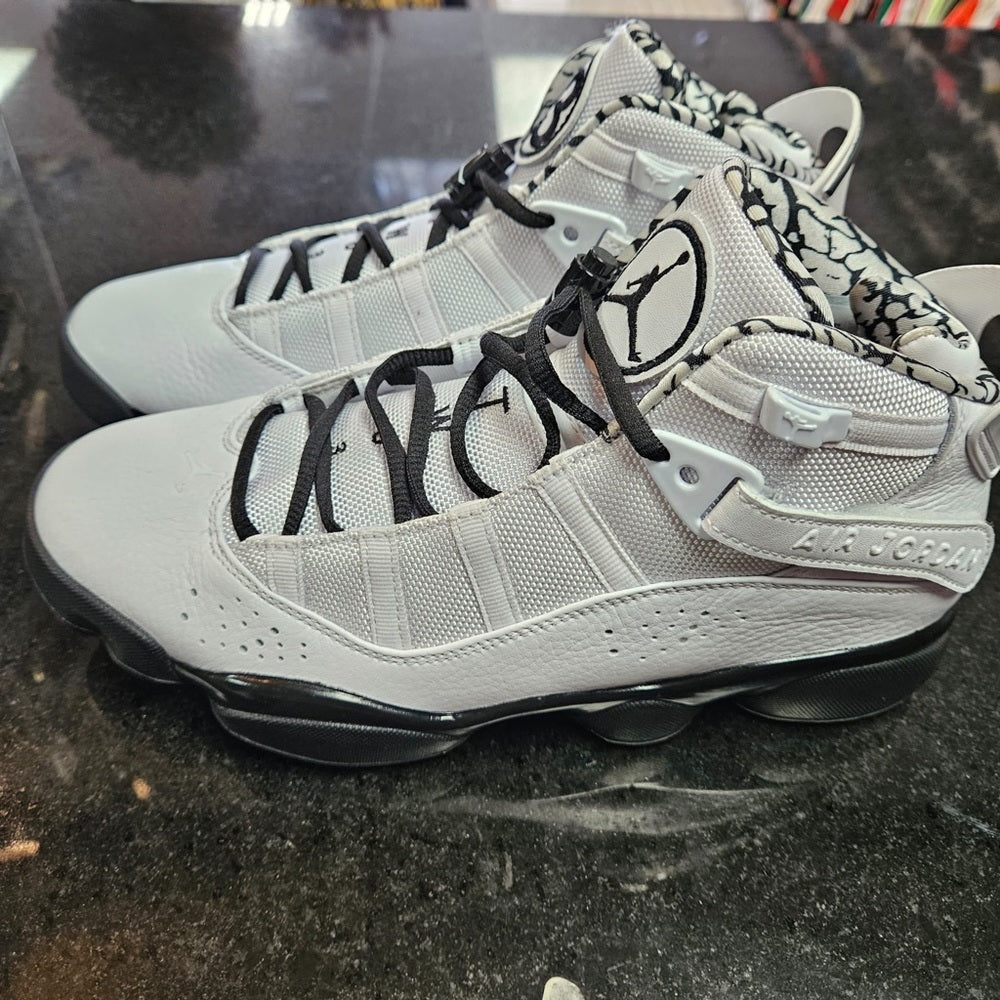 Sz 8.5 Jordan 6 rings white & black