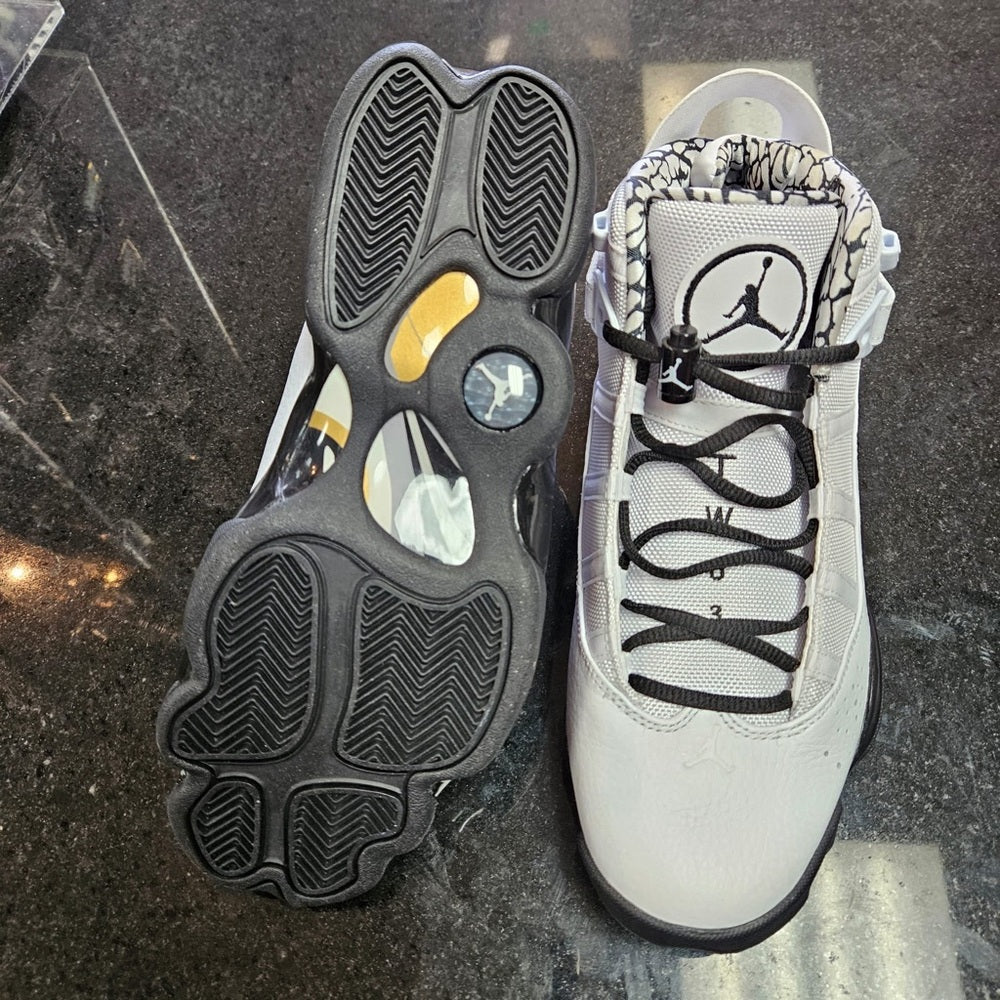 Sz 8.5 Jordan 6 rings white & black