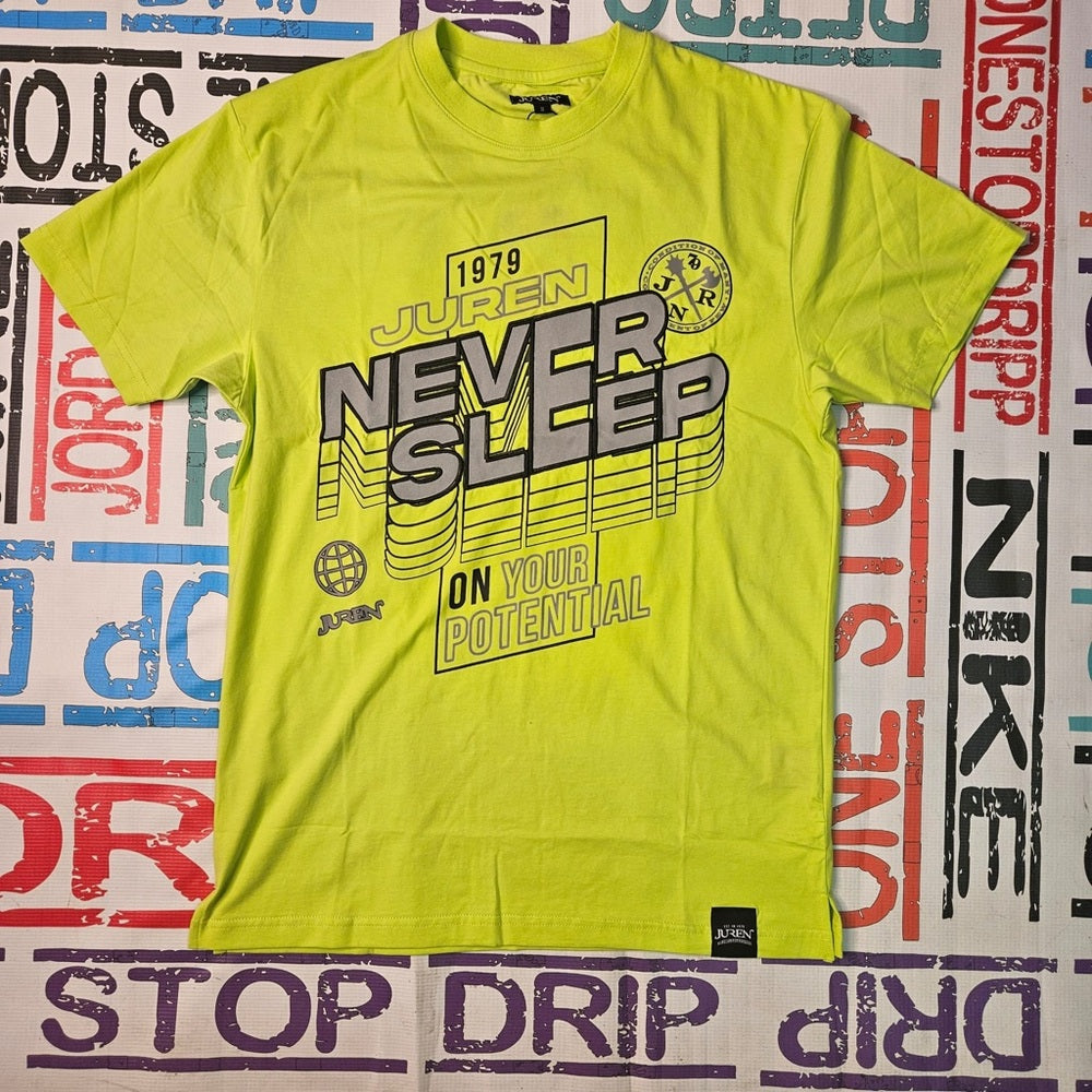 Sz Various never sleep graphic tee green