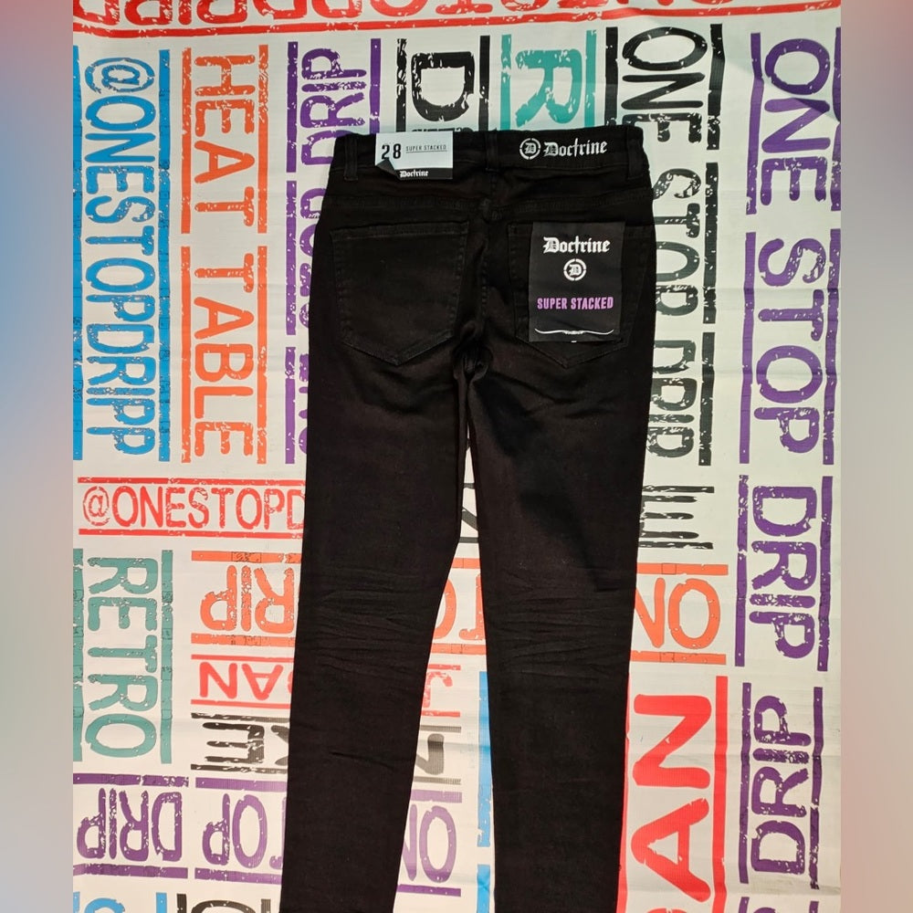 Sz Various denim black super stacks jeans