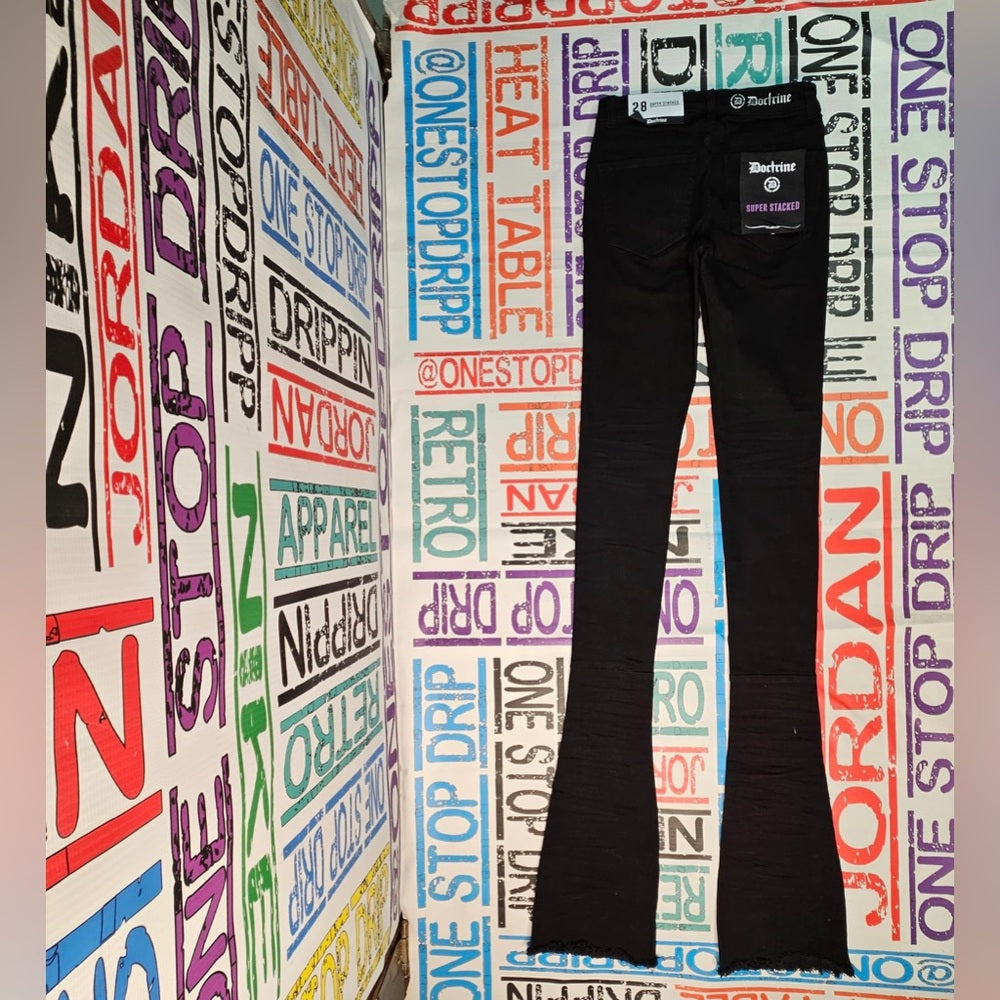 Sz Various denim black super stacks jeans