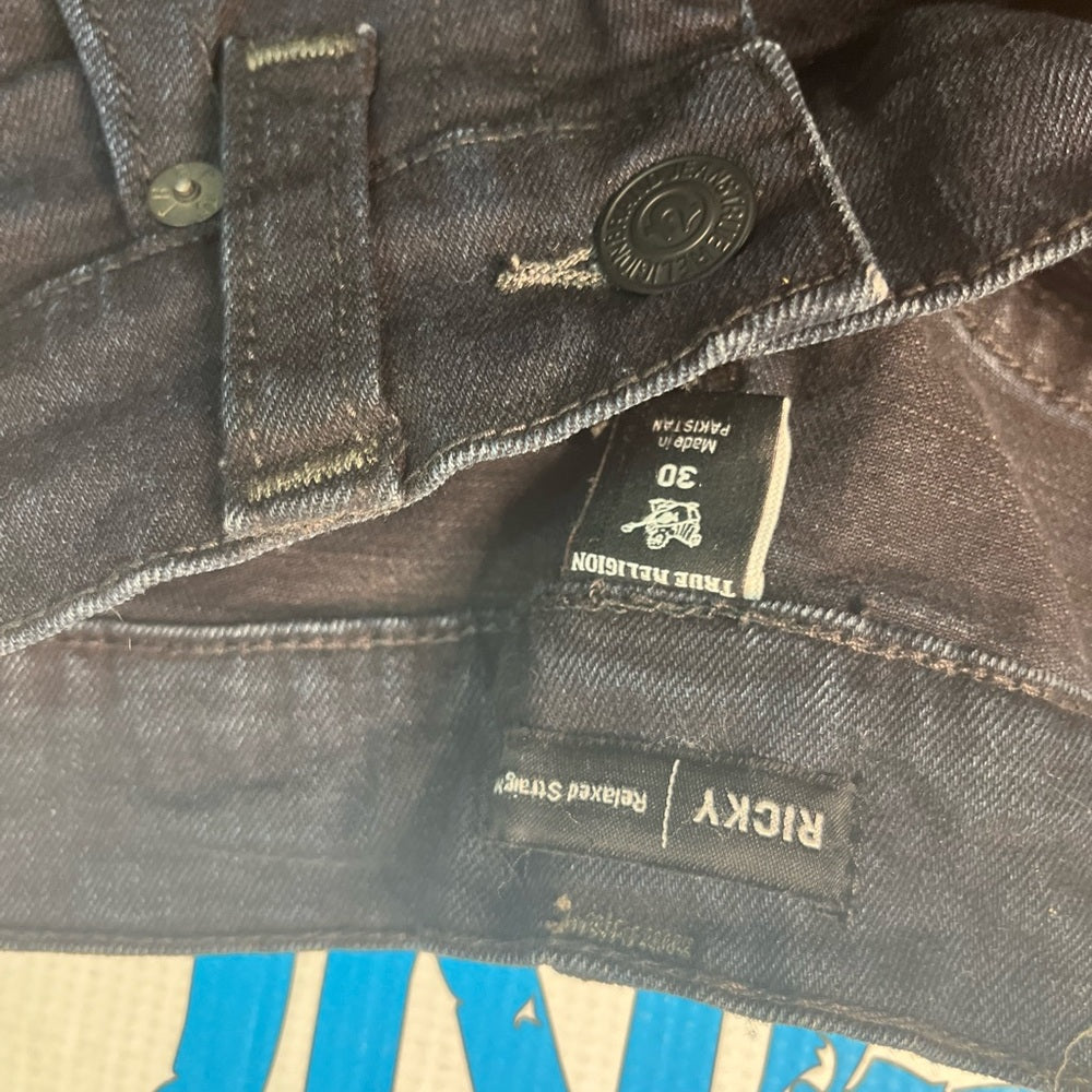 Navy blue true religion jean shorts