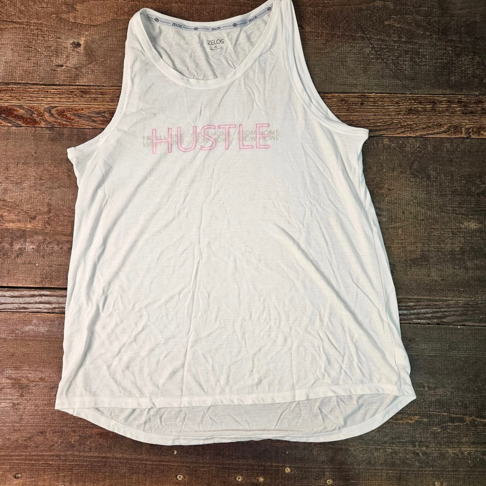 Hustle tank top white Sz various