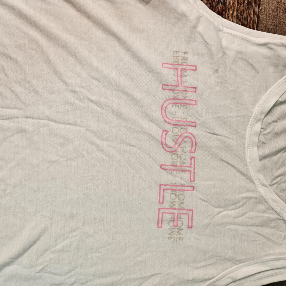 Hustle tank top white Sz various