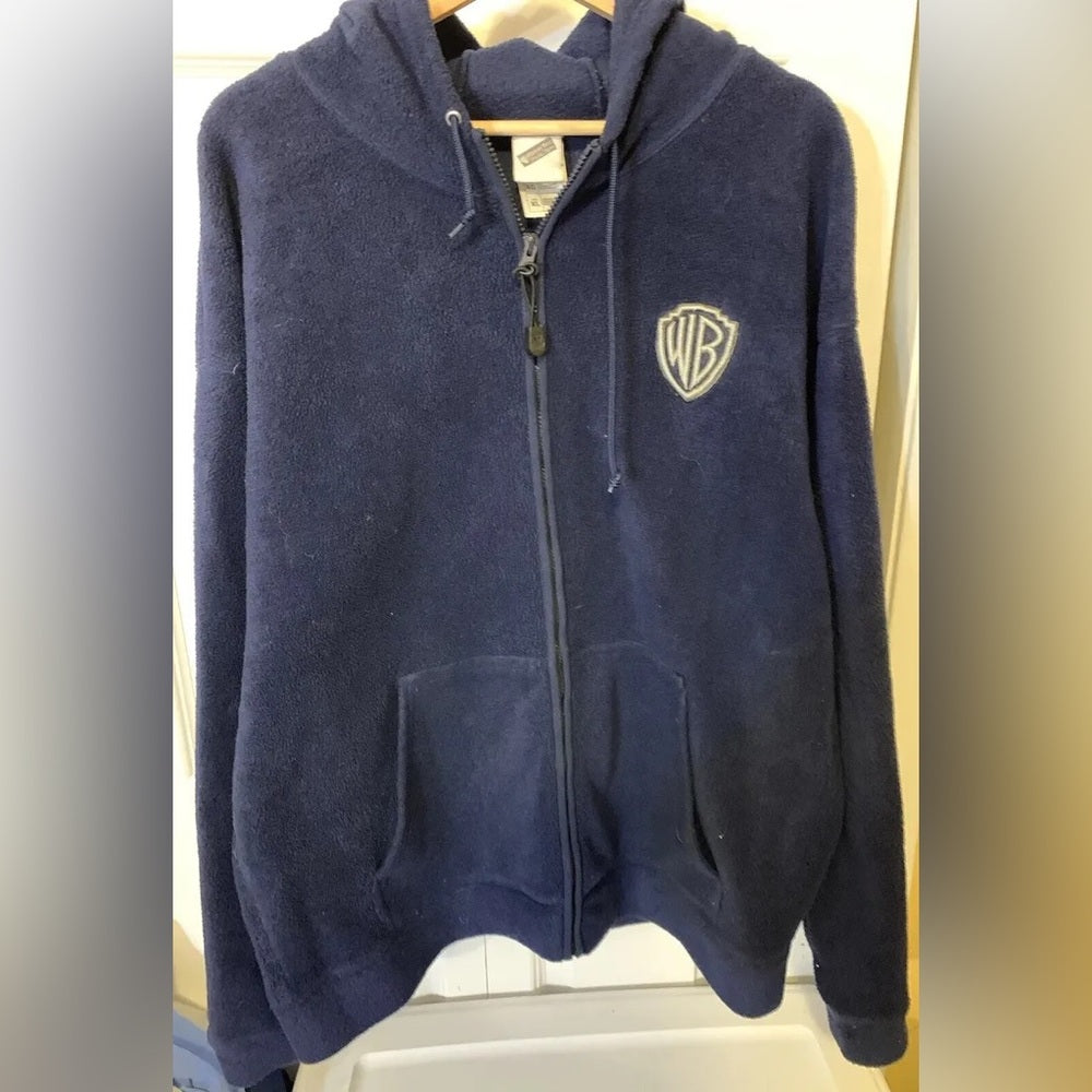 Warner Bros Looney Tunes Fleece Jacket Men’s Sz XL Navy Blue Full Zip