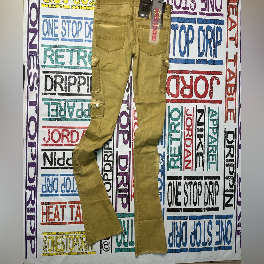 Tan Rust denim super stacks skinny jeans Sz various