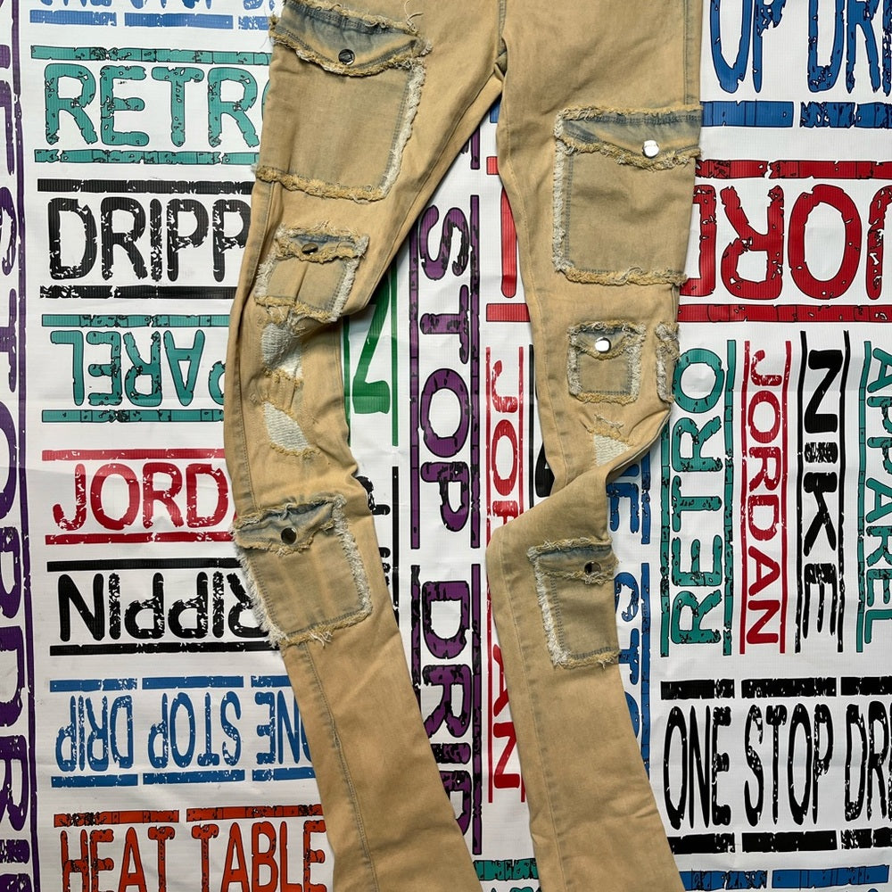 Light wash denim super stacks skinny jeans Sz various