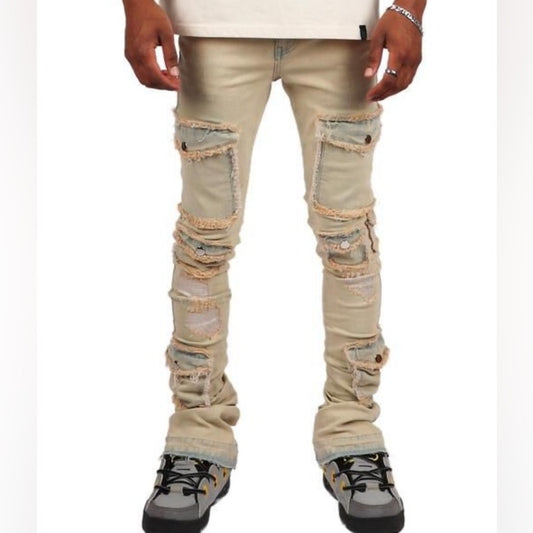 Light wash denim super stacks skinny jeans Sz various