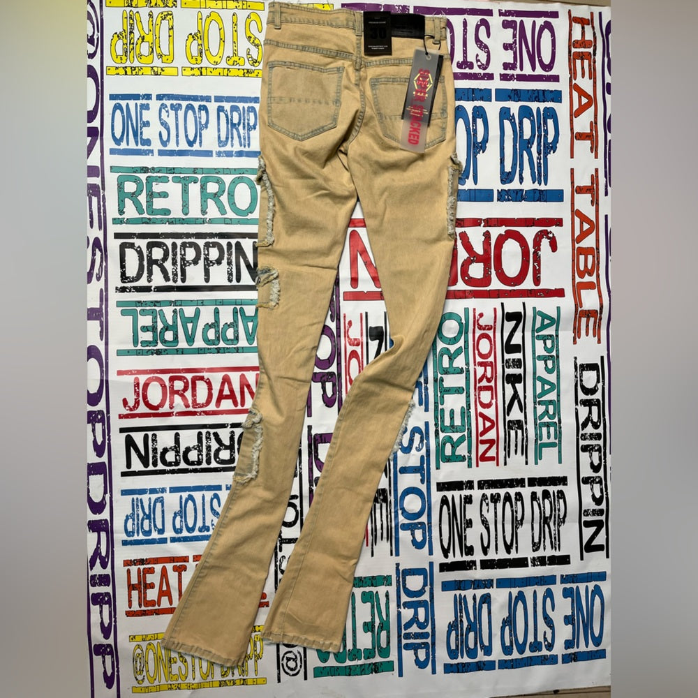 Light wash denim super stacks skinny jeans Sz various