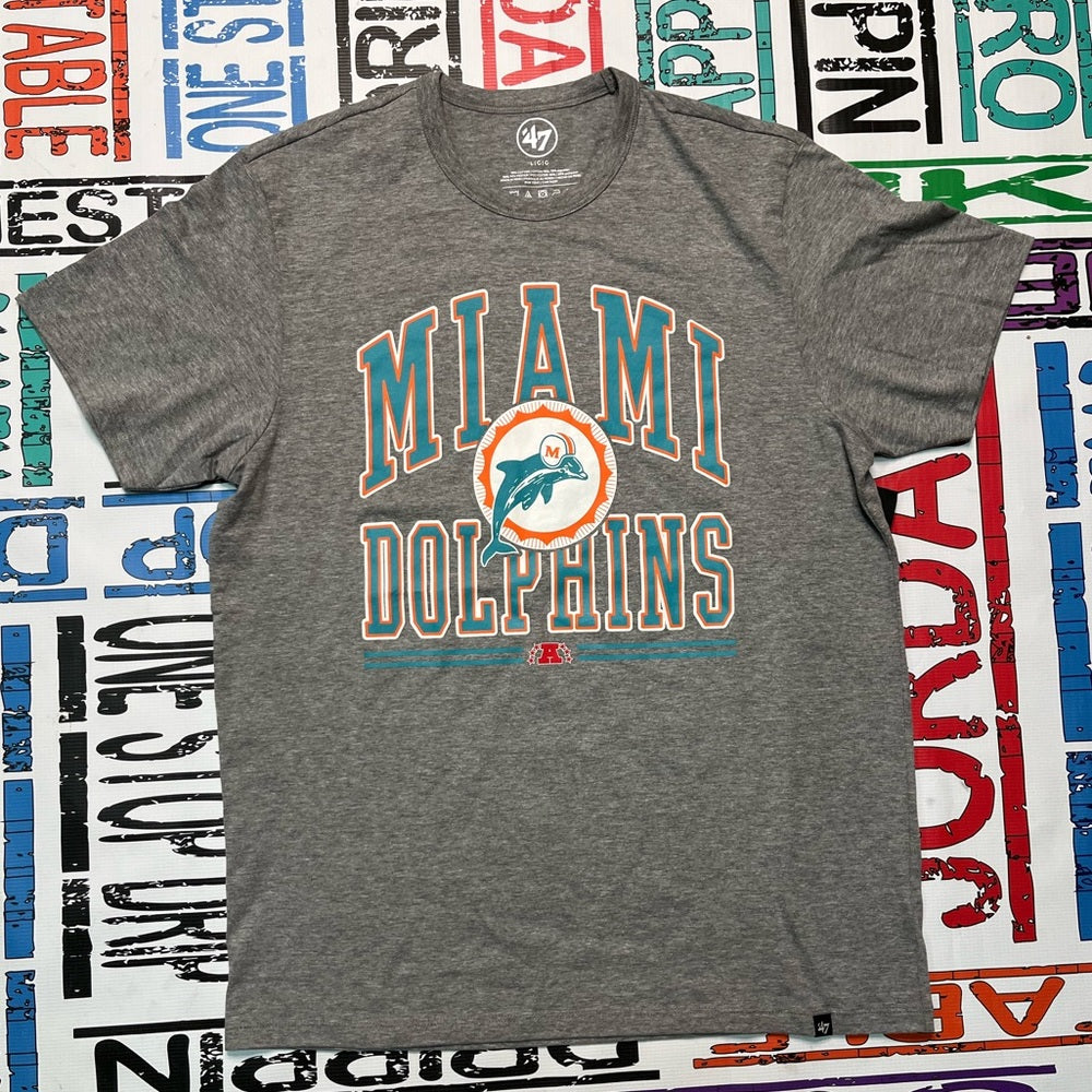 Miami Dolphins gray logo tee Sz Large