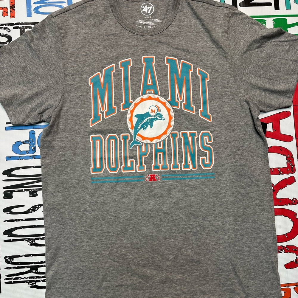 Miami Dolphins gray logo tee Sz Large