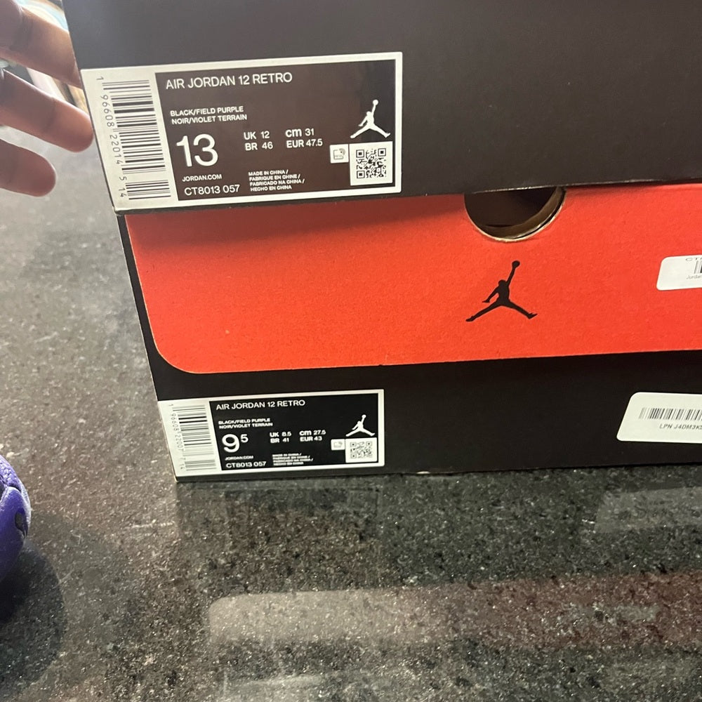 Jordan Retro 12 purple & black Sz various