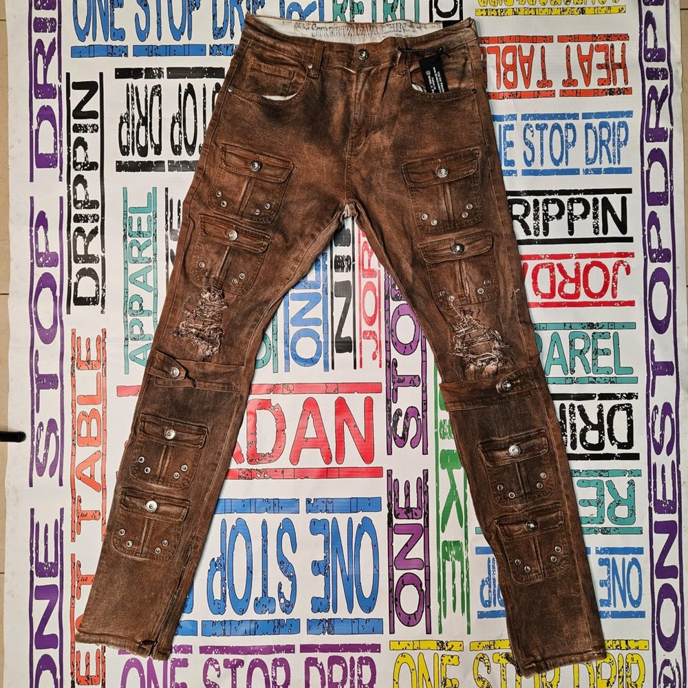 Sz Various Rust Brown Quality denim jeans