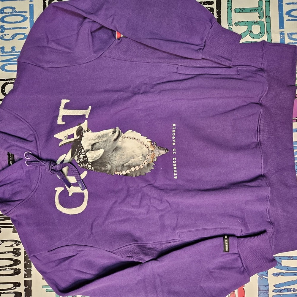 Goat purple hoodie Sz various