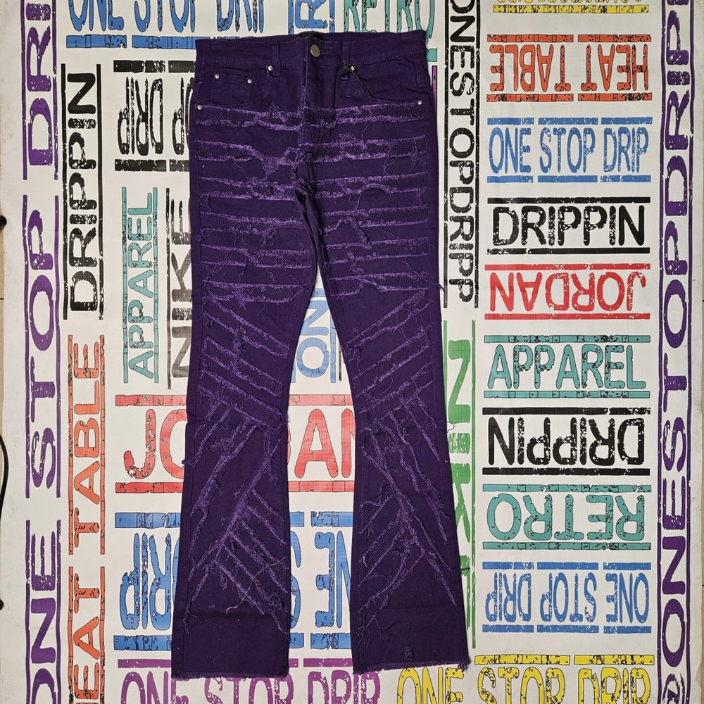 Purple ripped stacks Sz various