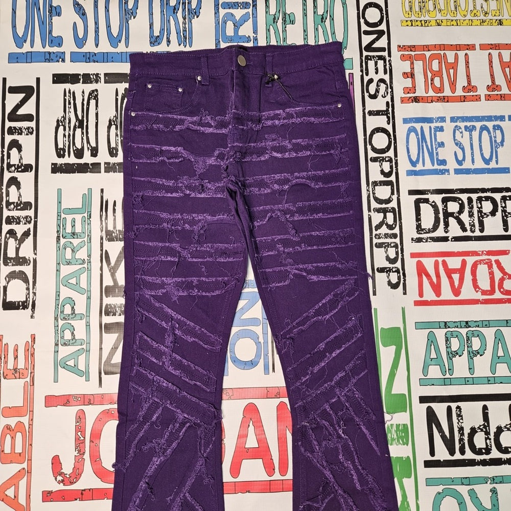 Purple ripped stacks Sz various