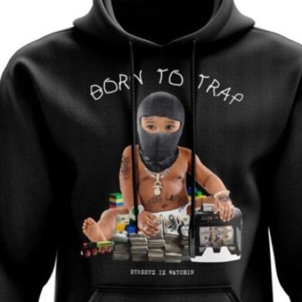 Born 2 Trap graphic hoodie sz various