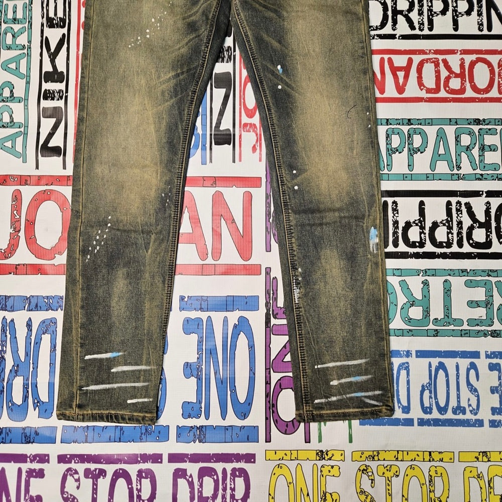 Sz Various paint splash denim jeans