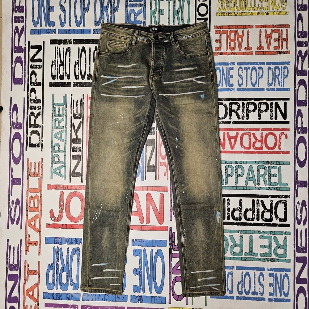 Sz Various paint splash denim jeans
