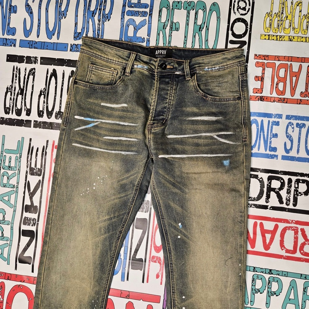 Sz Various paint splash denim jeans