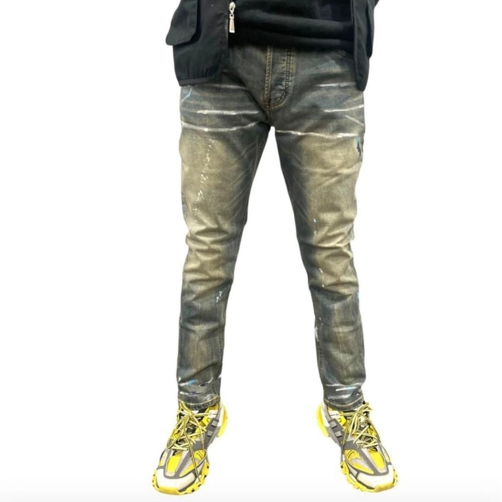 Sz Various paint splash denim jeans