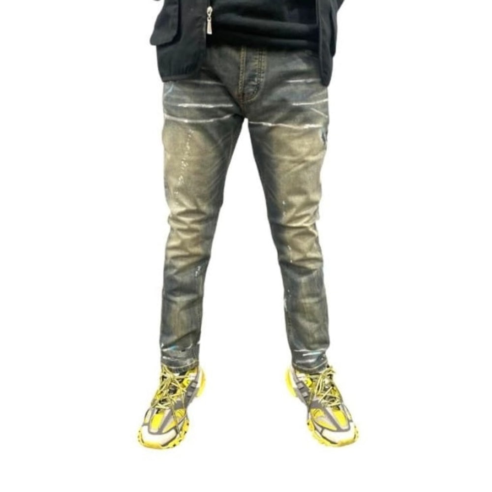 Sz Various paint splash denim jeans